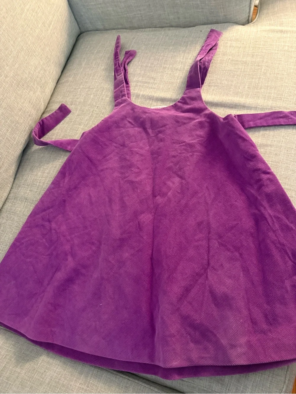 Girls' Purple Casual Jumper Dress with Doll Applique